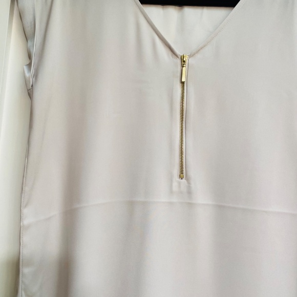 Express Short Sleeve Satin Blouse - Picture 5 of 9
